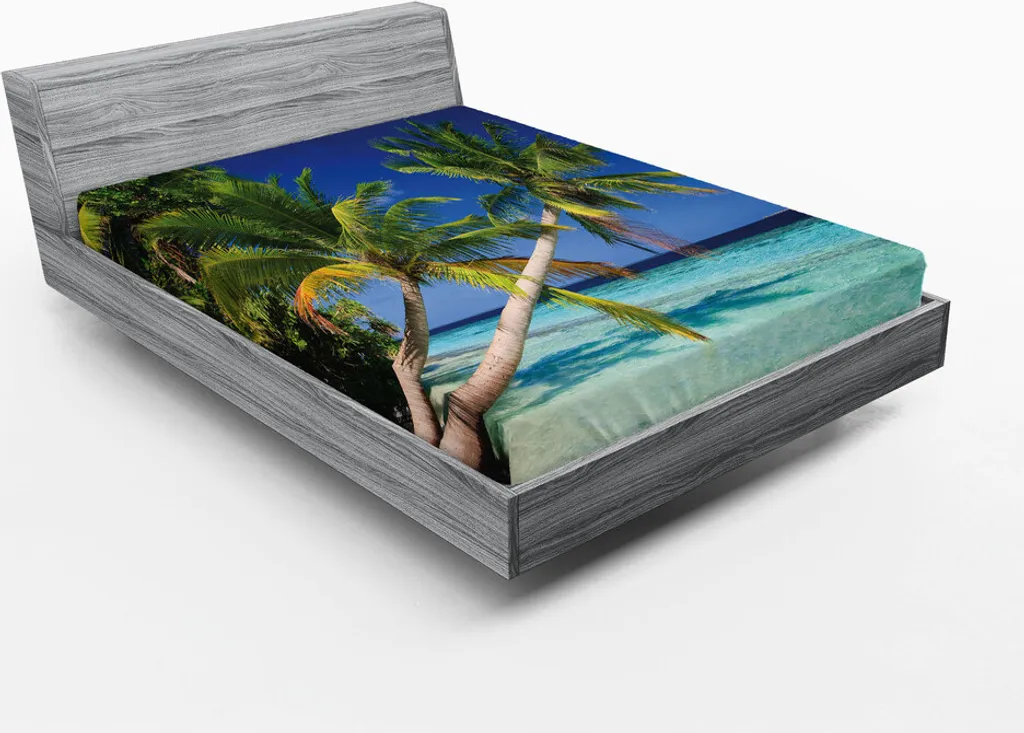 Drap-housse Tropical 180x200 cm, Microfibre Douce et Motif Jungle Vert