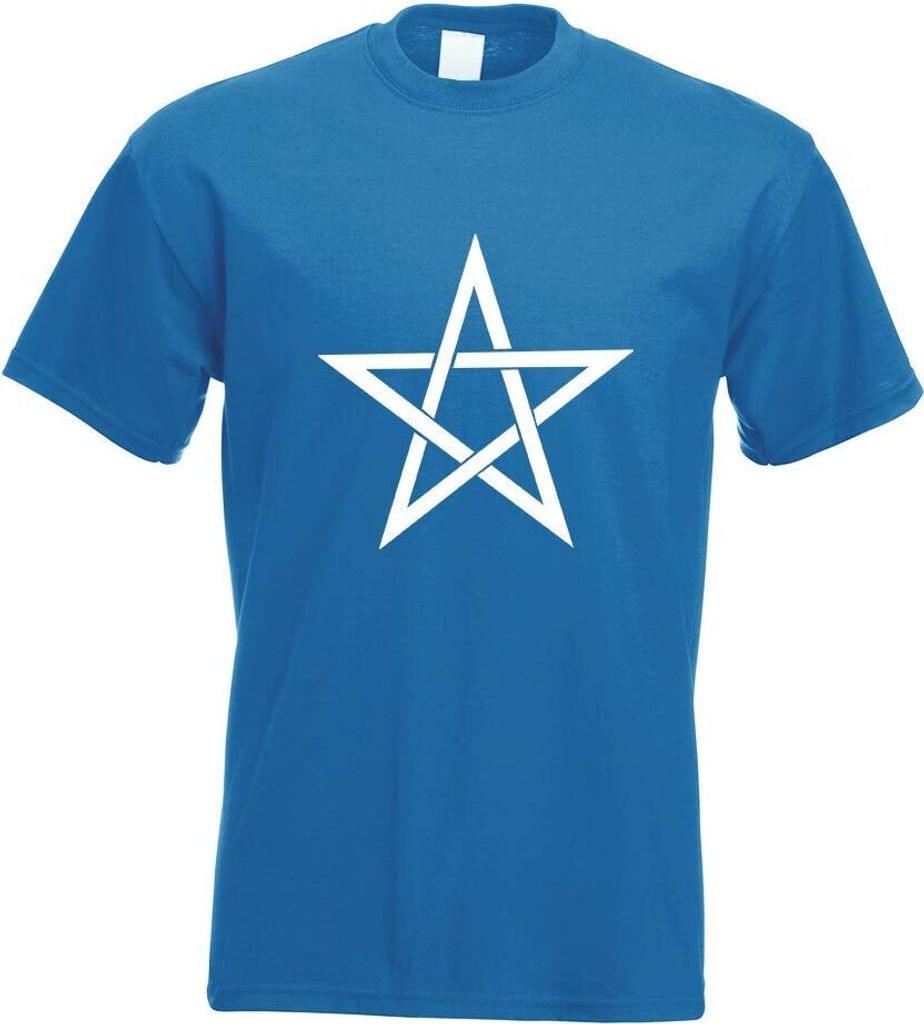 Kiwistar - T-Shirt - royal - Pentagramm Motiv 2 Motiv Bedruckt Funshirt Design Print - mit Motiv Bedruckt - Funshirt Design - Sport - Freizeit - He...
