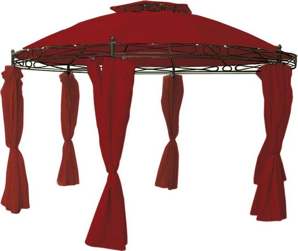 Pavillon Rund Wasserdicht Ø 350 cm, Burgundrot Produktbild 