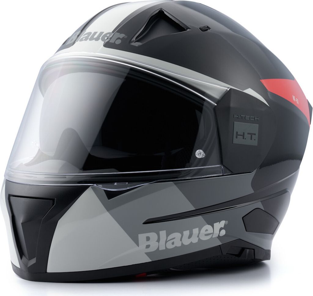 Blauer Naca NF01B Helm, schwarz/grau/rot, M (56/58)