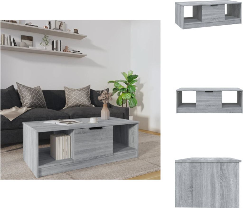 vidaXL Couchtisch Grau Sonoma 102x50x36 cm Holzwerkstoff - Couchtische