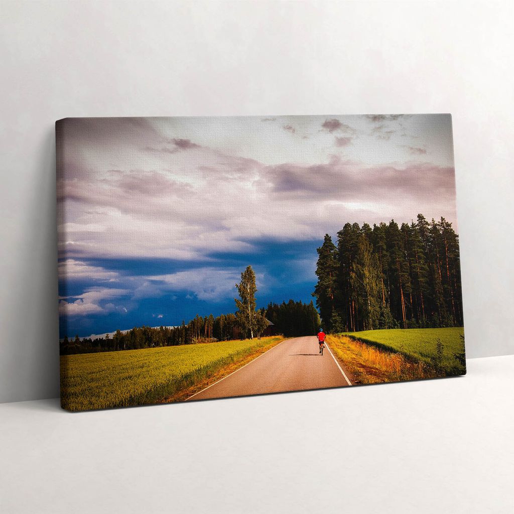 Gepflegter Fahrradweg – Leinwandbild Wandbild – 30x20 cm – Leinwandbilder – Wandbilder – Schlafzimmer – Flur