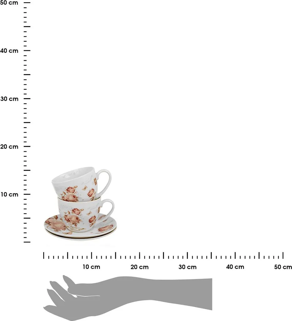 Tazze da Tè DUO in Porcellana 270ml - Set Regalo Floreale per la Casa - 3