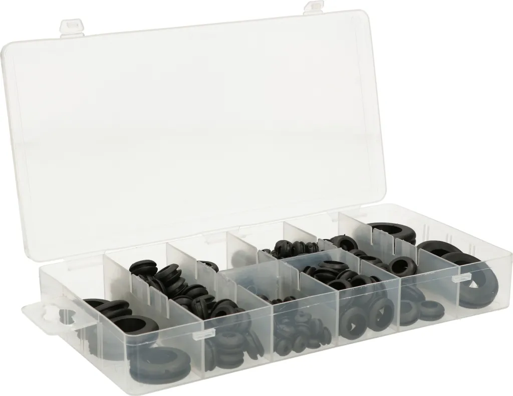 Set Guarnizioni Passacavo KOTARBAU 180 pz. - Gomma Nera per Fai-da-te e Casa