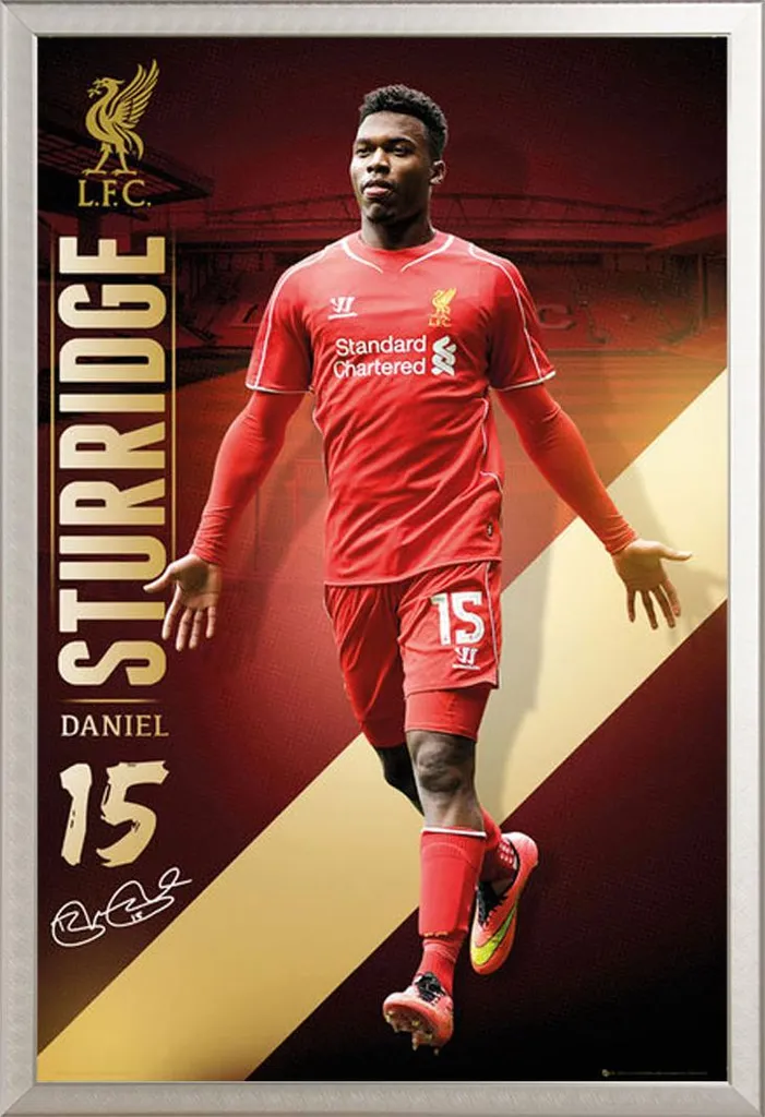 Liverpool Sturridge 14/15 Poster con Cornice Shinsuke Alluminio