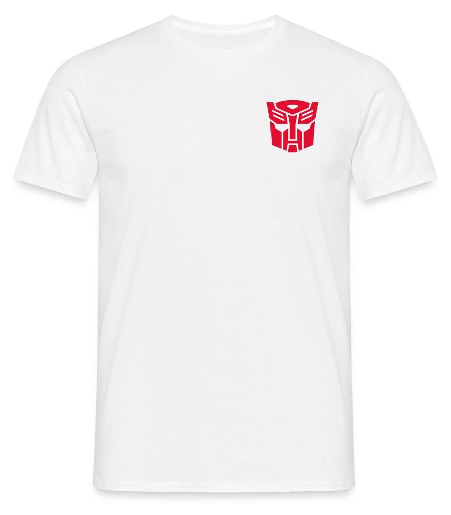Spreadshirt Transformers Earth Spark Symbol Brustmotiv Autobot Männer T-Shirt, 4XL, Weiß