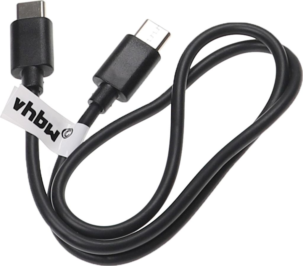 vhbw USB C Ladekabel für Laptops, Tablets, Smartphones, u.a. - USB C Kabel, 50 cm, 3,0 A, 60 W Schwarz