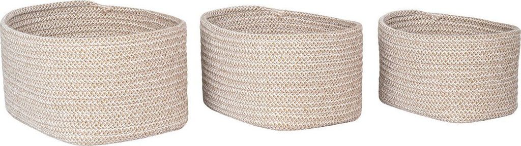 Rootz Cadima Basket Basket Set - Aufbewahrungskörbe - Baumwoll-Organizer - platzsparend - 17x15x11cm, 20x15x12cm, 23x18x13cm