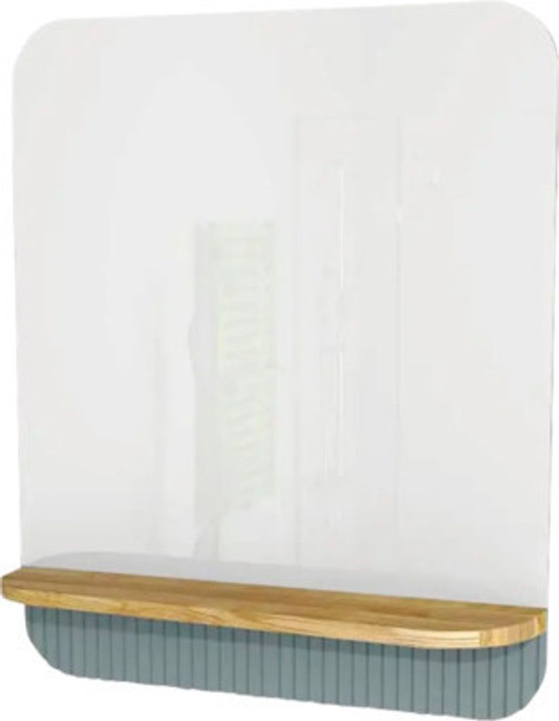 Badspiegel mit Holzablage Devo Gloria 2.0 70x86x14 cm Fjord geriffelt GL2-LUPL70-2-F72D01