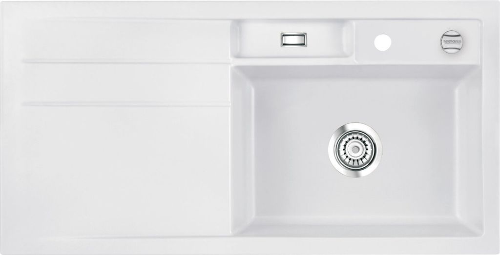 Spüle KeraDomo BELA 100 in SATIN - Becken rechts mit Produktbild 