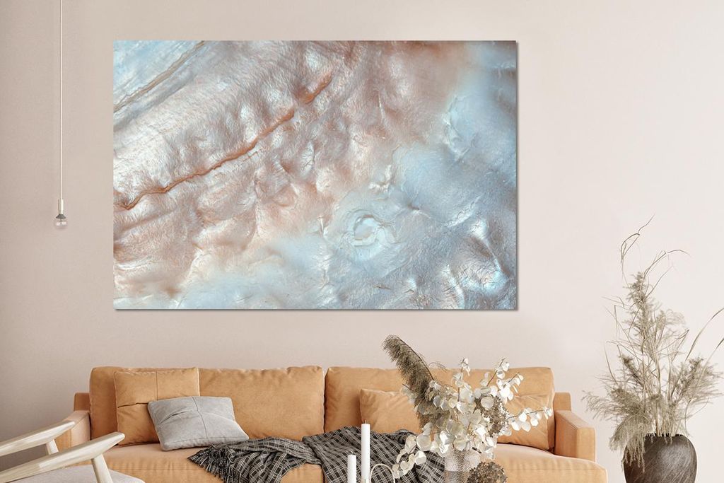 MuchoWow Wanddekoration Metall Metallbild Wandkunst 150x100 cm Muscheln - Abstrakt - Natur MuchoWow Aluminium Gemälde - Alu Dibond Bild