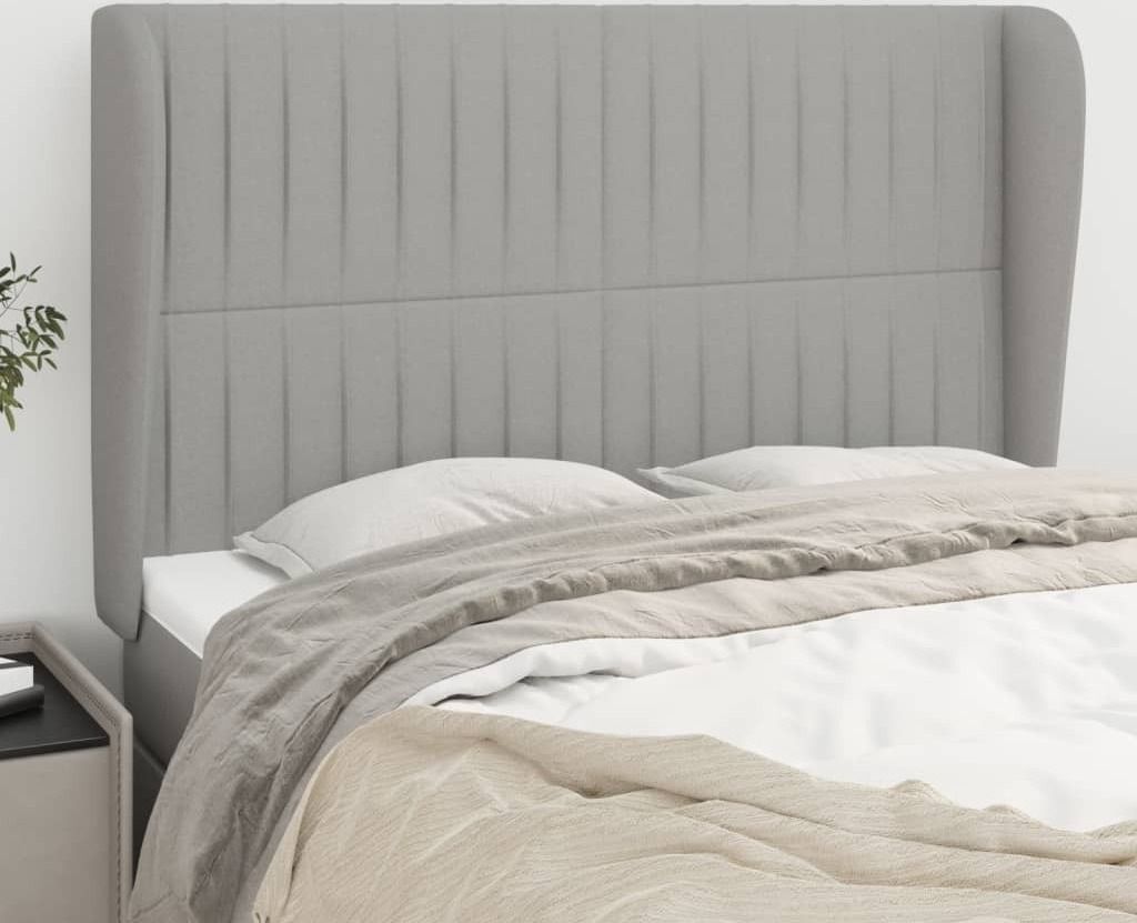 Maison Exclusive - Kopfteil mit Ohren Hellgrau 147x23x118/128 cm Stoff