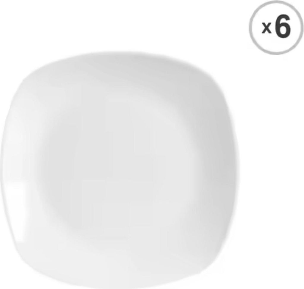 Luminous Serviesset – Tafelservice – 6 Personen – Keramik – Weiß – Kleine Teller – Stilvolles Keramikgeschirr