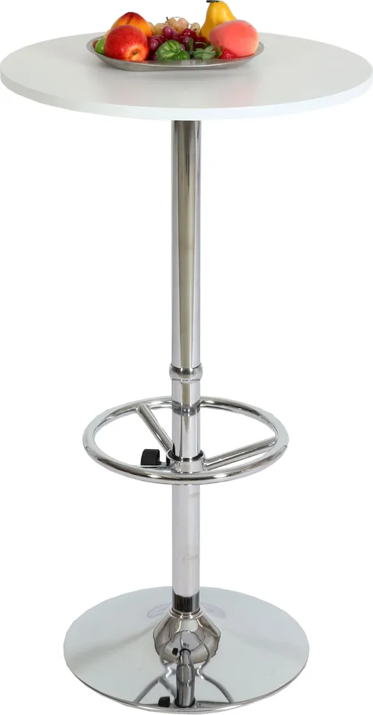 Tavolo da bar Tavolo da bistrot Tavolo da ricevimento Bari con poggiapiedi Ø60cm ~ bianco
