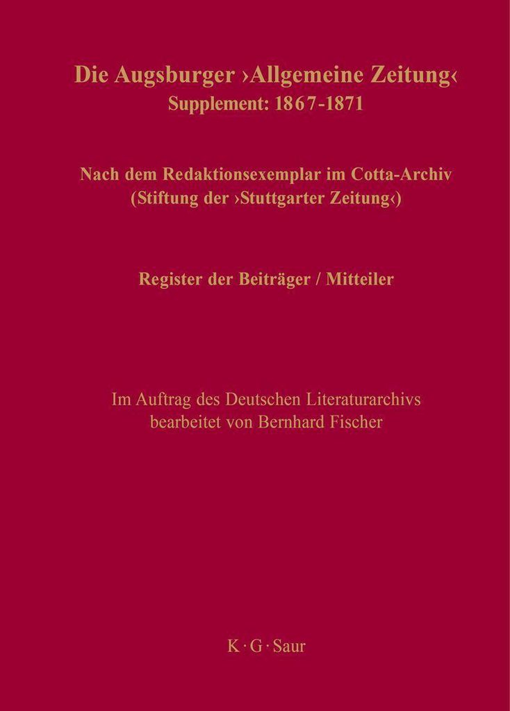 Register der Beiträger / Mitteiler