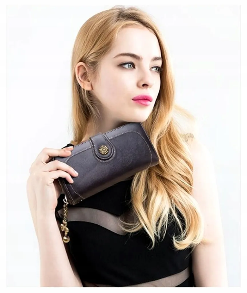 Portafoglio Donna Grande Ecopelle Nero | Business Organizer 19cm - 12