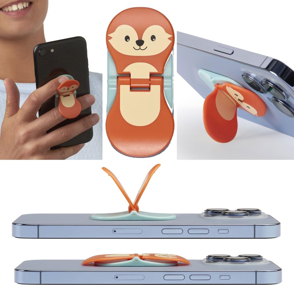 zipgrips Fuchs - 2 in 1 Handy-Griff & Aufsteller - Sicherer Griff - Halter für Smartphones - Perfekte Selfies - Ideal für Videos