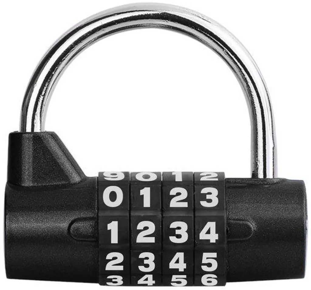 Cadenas pour vélo et casier de sport avec code personnalisable noir