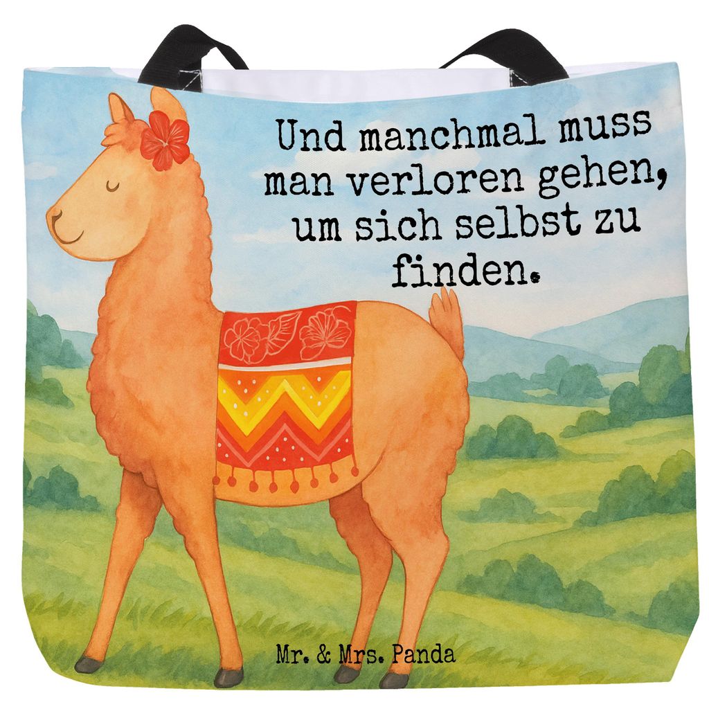 Mr. & Mrs. Panda Tote Bag Alpaka Stolz Design - Weiß - Geschenk, Strandtasche, Tasche, Reisetasche, Stoffbeutel, Schultasche, Lama