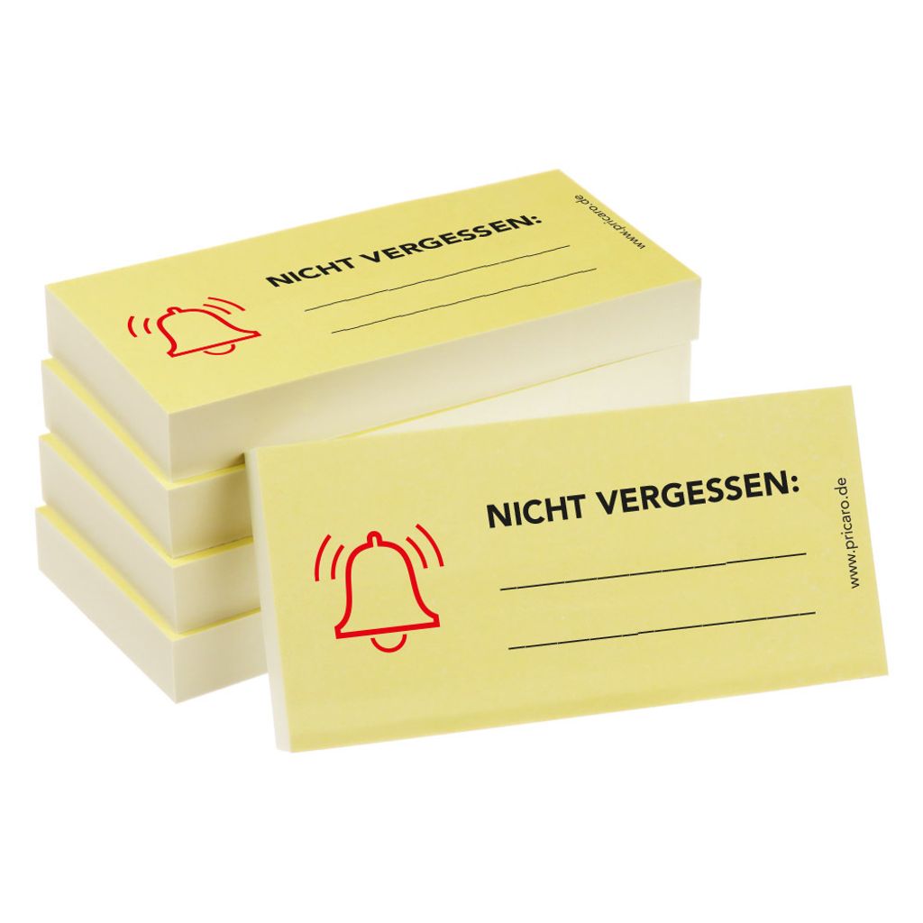 PRICARO Haftnotizen "Nicht vergessen", 100 Blatt, 5 Stück