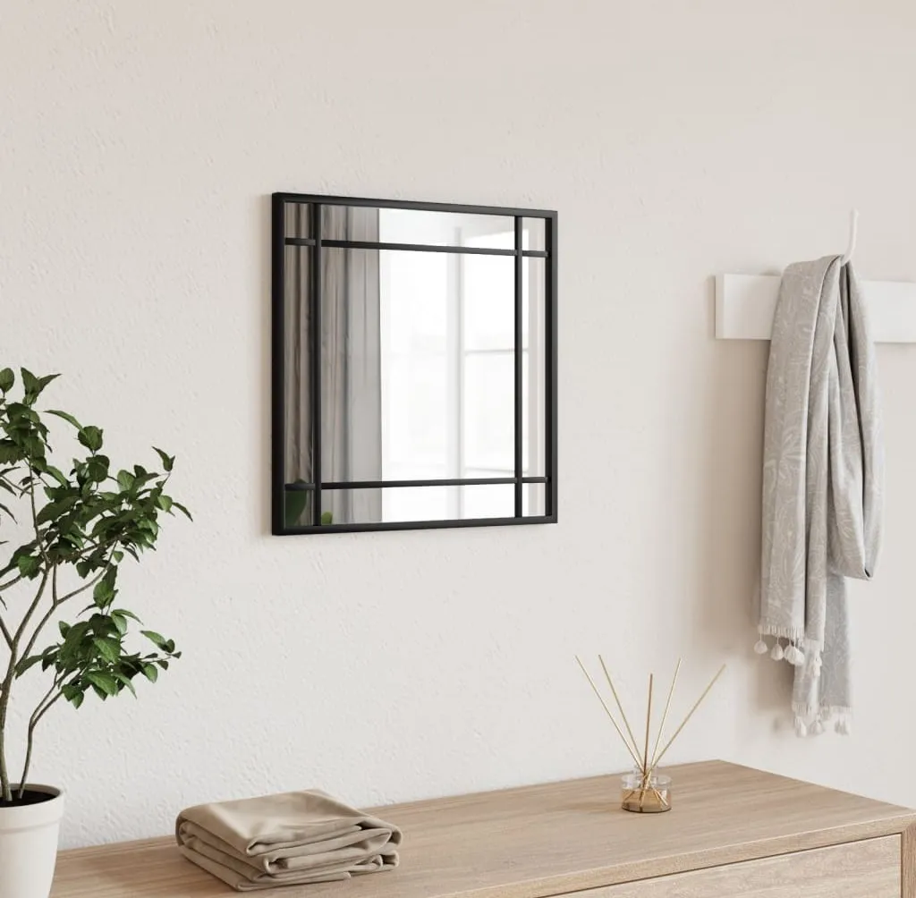 Specchio 40x40 Nero Design Moderno Quadrato Parete Ferro 9341679