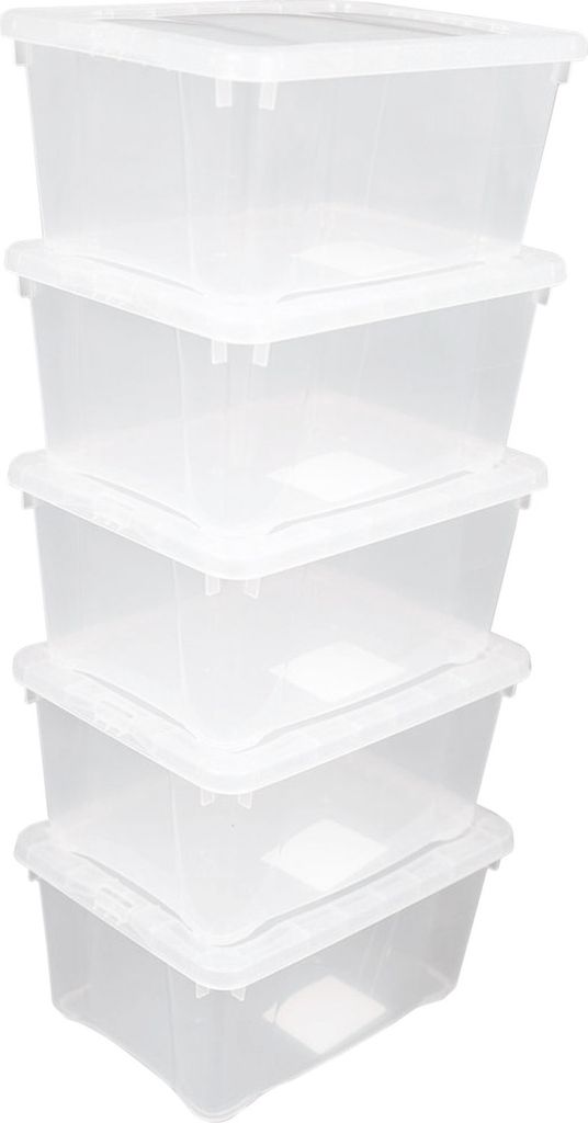 5er Set Klarsichtbox 33x20x11 cm # 5 STÜCK # - mittel Produktbild 3