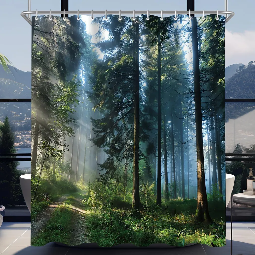 Tenda Doccia 180x180 Sunshine Forest: Poliestere Antimuffa Premium
