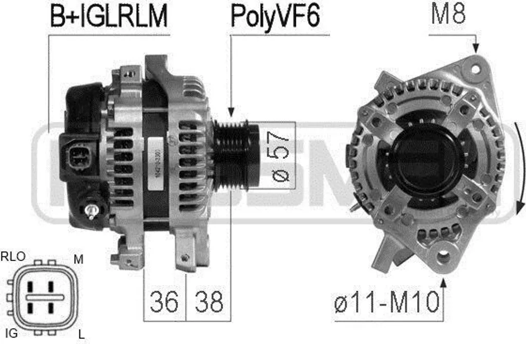 Alternateur ERA 210765A robuste - Tension 14V stable pour Yaris P9