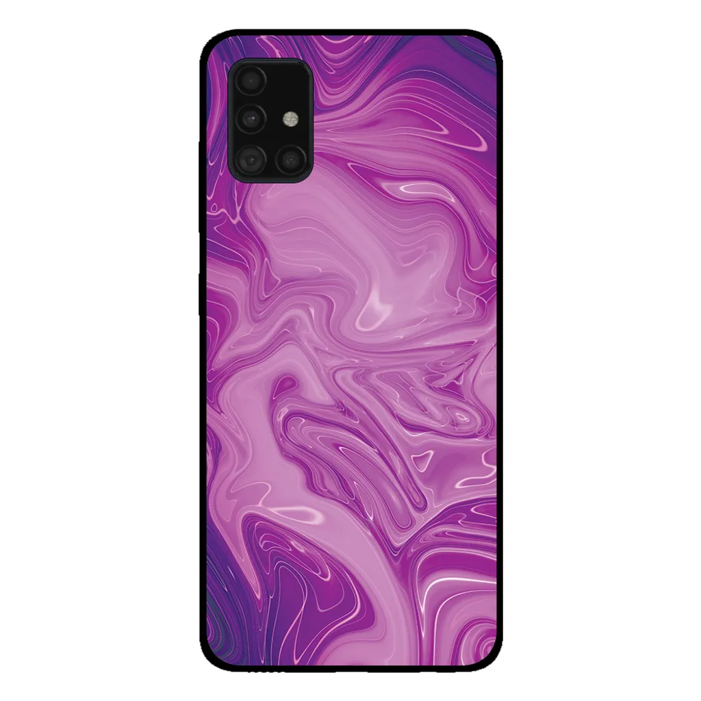 Samsung Galaxy A51 Custodia Protettiva Marmo Viola - TPU Anti-Shock