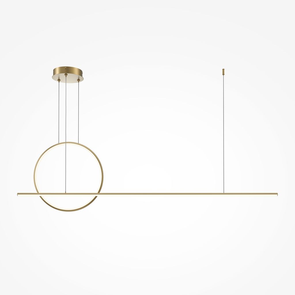 Maytoni Pendelleuchte Halo LED Brass aus - und Aluminum 2100 Lumen 40W für Küche, Schlafzimmer, Wohnzimmer, Esszimmer, Lobby