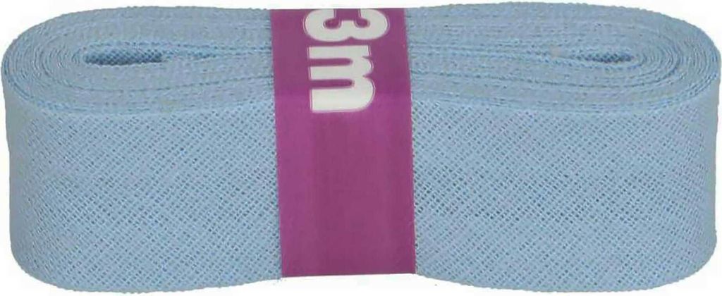 Schrägband 3m x 20mm Baumwolle gefalzt 60 Farben Einfassband Saumband