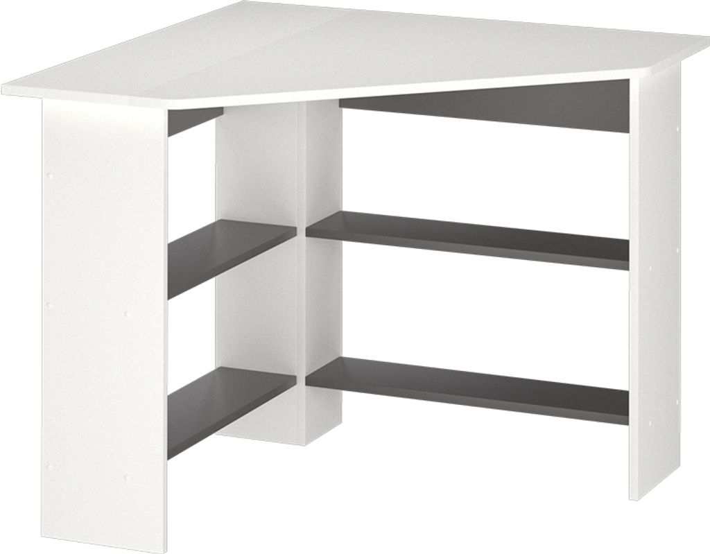 Vicco Eckschreibtisch Arion, 90 x 90 cm, Weiß/Anthrazit Produktbild 