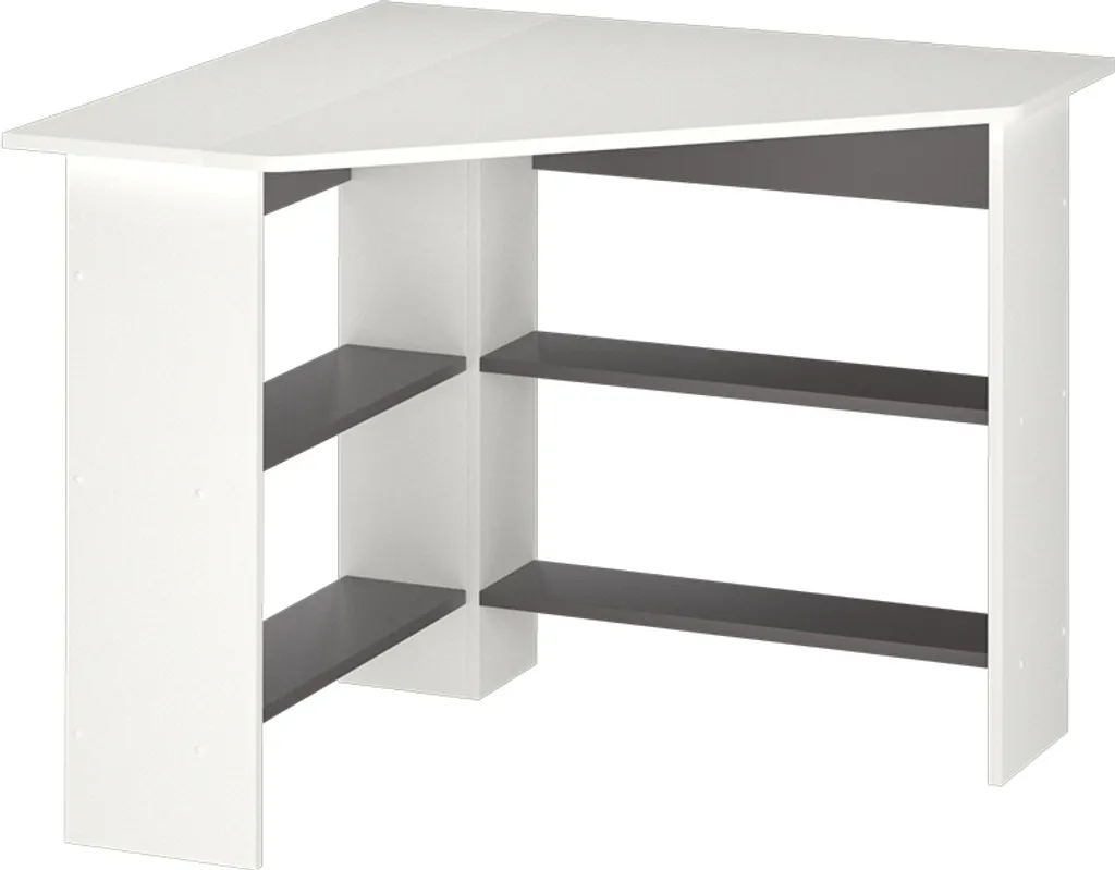 Bureau d'Angle Vicco Arion Blanc 90cm avec Plateau Robuste et Durable