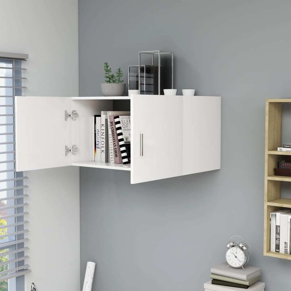 Cloris DesignMöbel Wandregale - Weiß Wandschrank Weiß 80x39x40cm Holzwerkstoff Schlichtes7022455