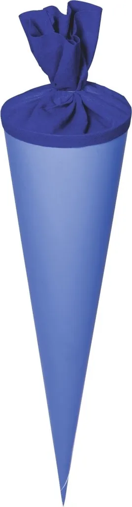 Schultüte Heyda 70cm en Feutre Bleu Résistant pour Cadeaux Scolaires