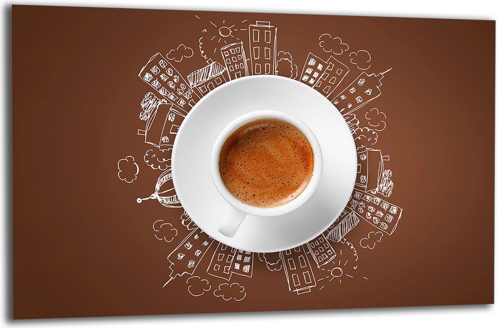 Herdabdeckplatte Glaskeramikkochfeld-Abdeckung Spritzschutz Glas 80x52 Kaffee