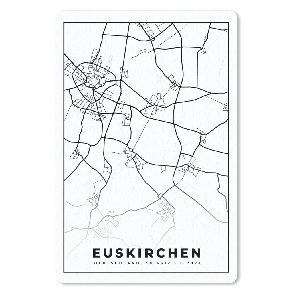 MuchoWow Mauspad Mousepad Karte - Stadtplan - Euskirchen - Karte 40x60 cm - Mousepads - Maus Mat - Pad - Mausunterlage - Schreibtisch Accesoire
