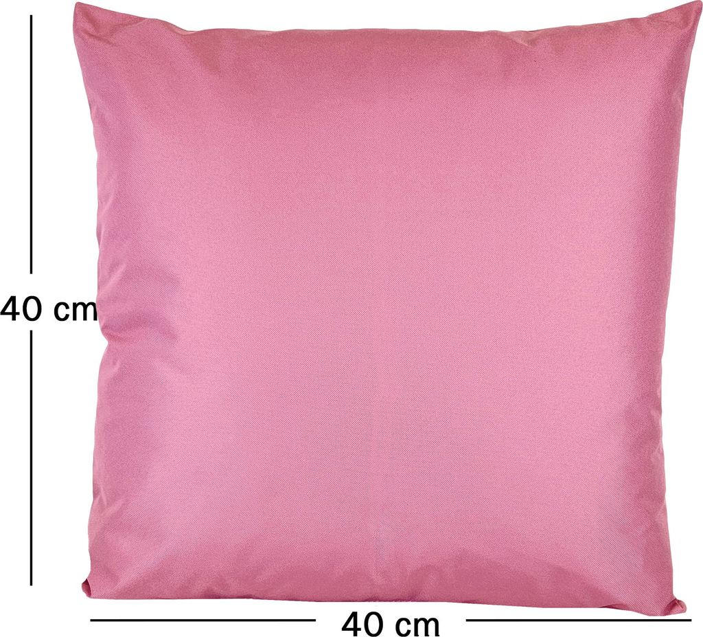 JACK 1x 40x40cm Outdoor Kissenhülle Bezug Lounge Garten Einfarbig, Farbe:Weinrose