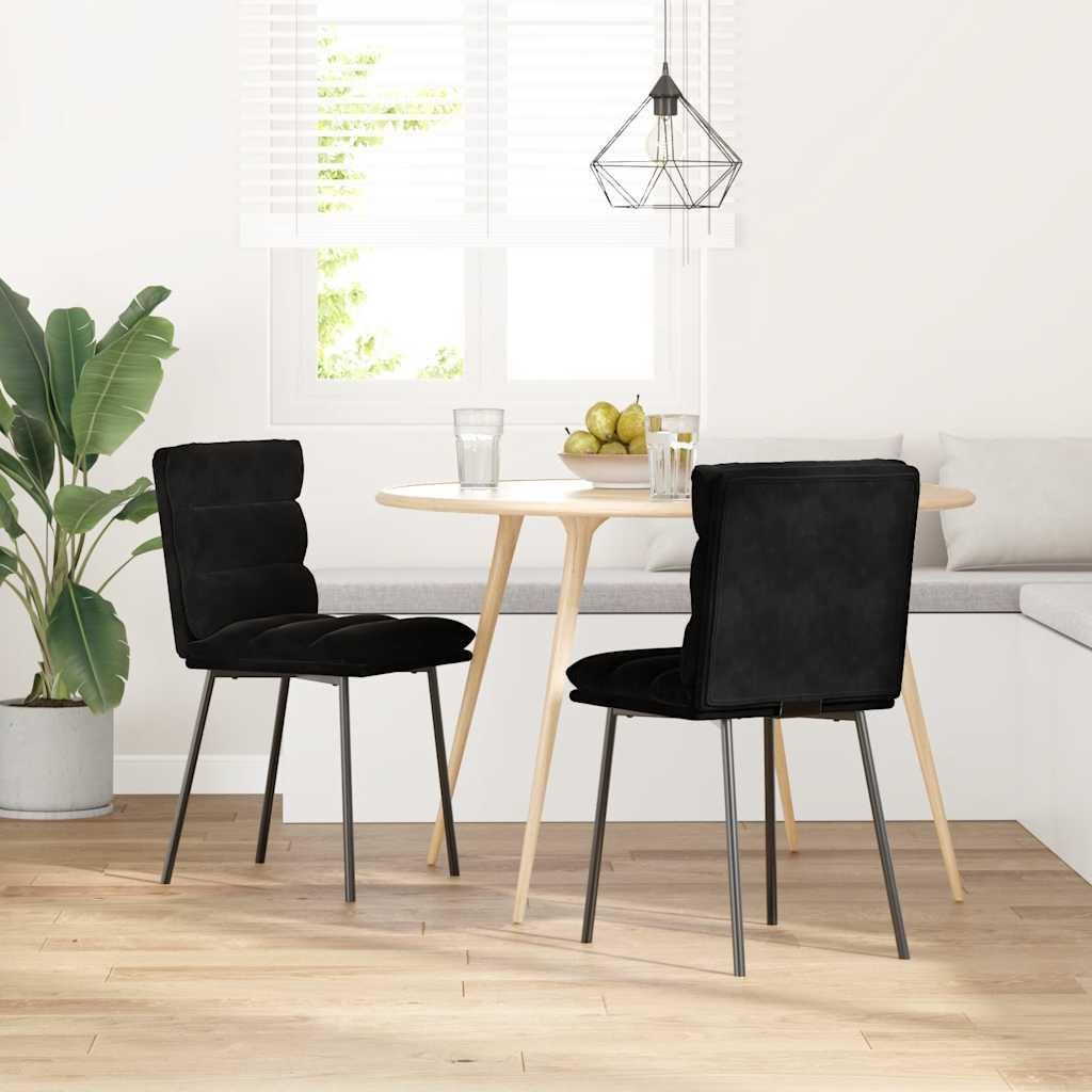 vidaXL Esszimmerstühle 2 Stk. Schwarz Samt