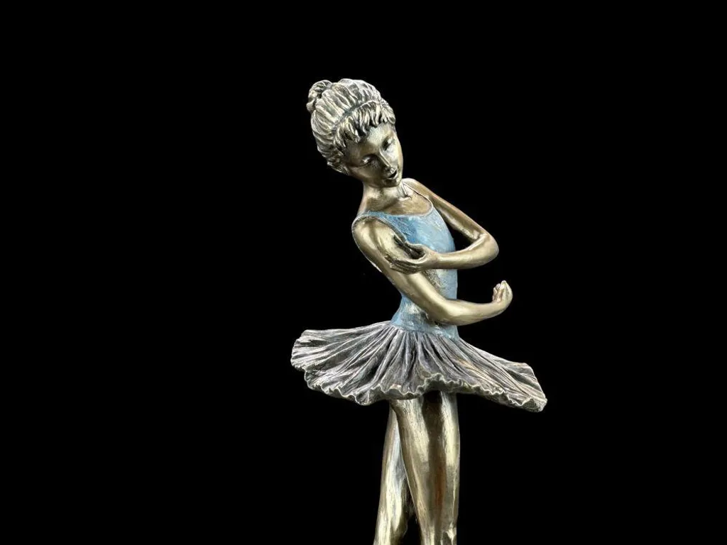 Sculpture décorative de danseuse étoile - Figurine de ballet aspect bronze