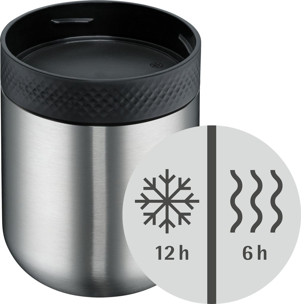 WMF my2Go Thermo Speisebehälter 300ml Isolierbehälter und 200ml Zusatzbehälter, umweltfreundlich, Cromargan Edelstahl mattiert, spülmaschinenge...