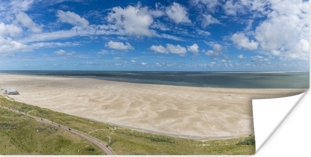 MuchoWow Poster Sand - Wasser - Friesische Inseln 150x75 cm - ohne Rahmen