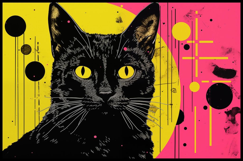 Plakat 91,5x60cm Neon-Katze