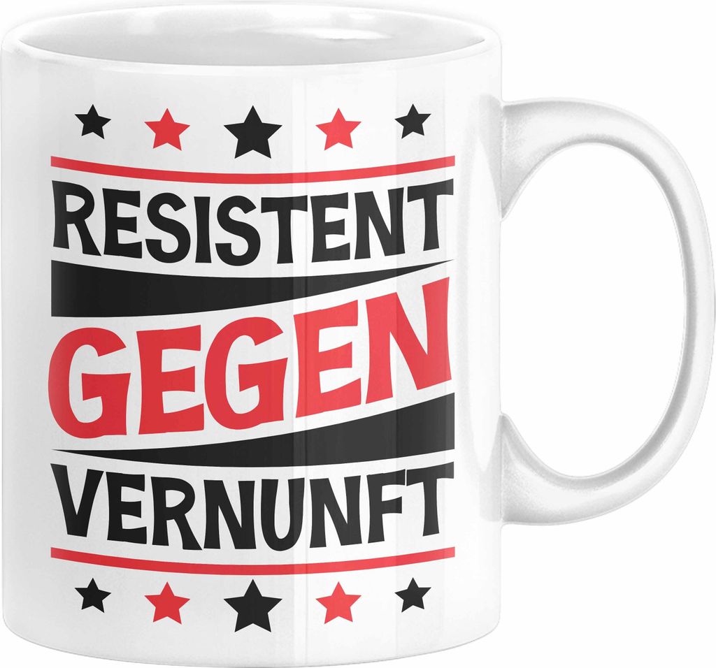 Resistent Gegen Vernunft Tasse Geschenk Kaffee-Becher Produktbild 