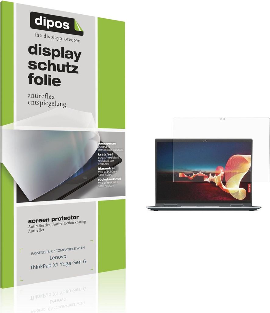 2x Schutzfolie für Lenovo ThinkPad X1 Yoga Gen 6 matt Displayschutzfolie Folie Display Schutz dipos