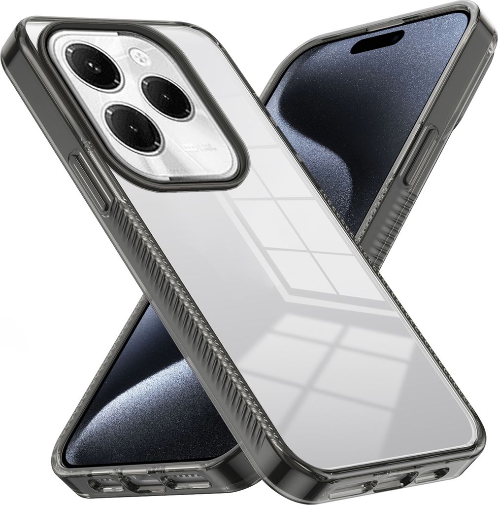 Hülle für Infinix Hot 40 /Hot 40 Pro/Tecno Spark 20 Pro Rutschfest Kristallklare Stoßfeste TPU Bumper Handyhülle Schwarz