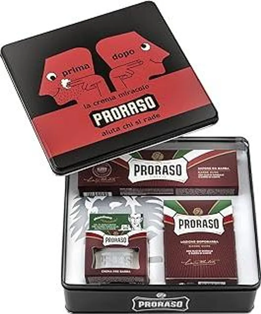 Proraso Rosso Set Rasatura Vintage Primadopo 3 Pezzi Sandalo