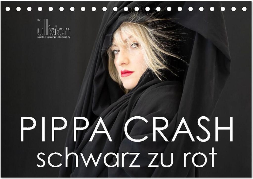 PIPPA CRASH – schwarz zu rot (Tischkalender 2026 DIN A5 quer), CALVENDO Monatskalender