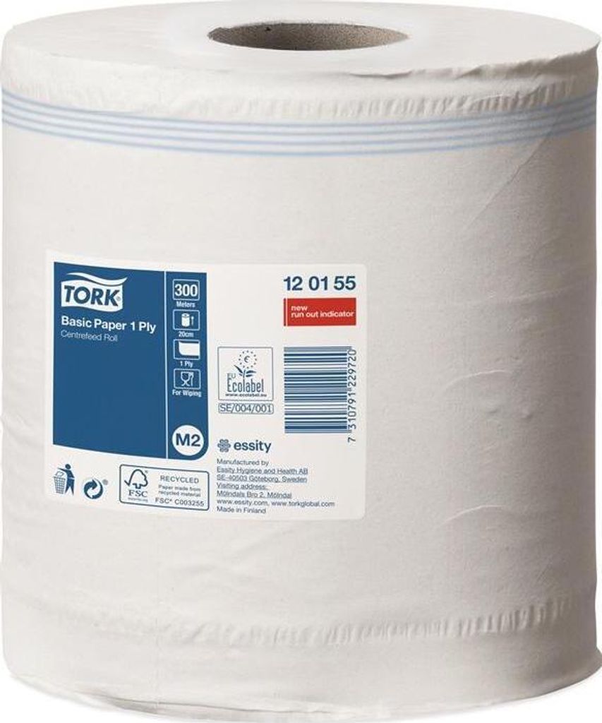 Tork 120155 Poet Papier Centerfeed Universal 1-lagig 300m x 20cm M2 6St