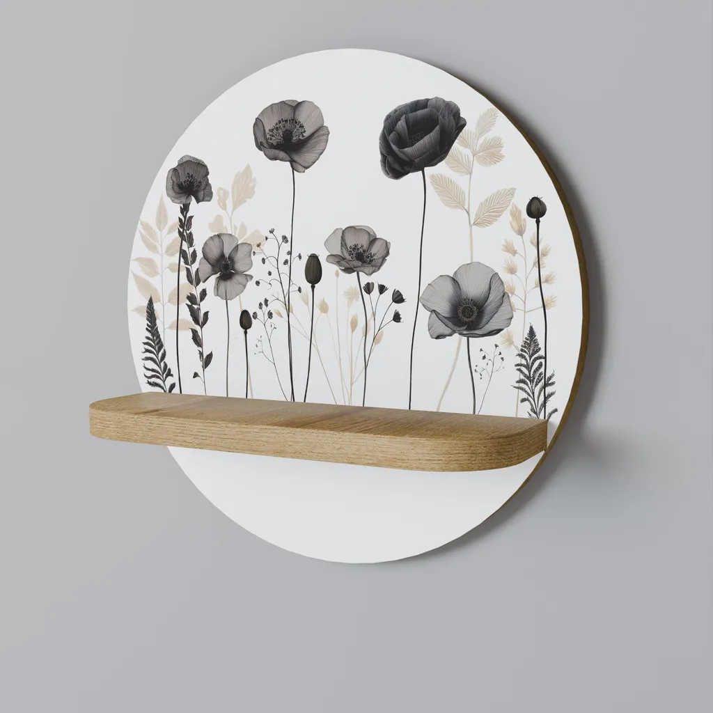 POPPY ALLURE Étagère ronde suspendue avec finitions artisanales
